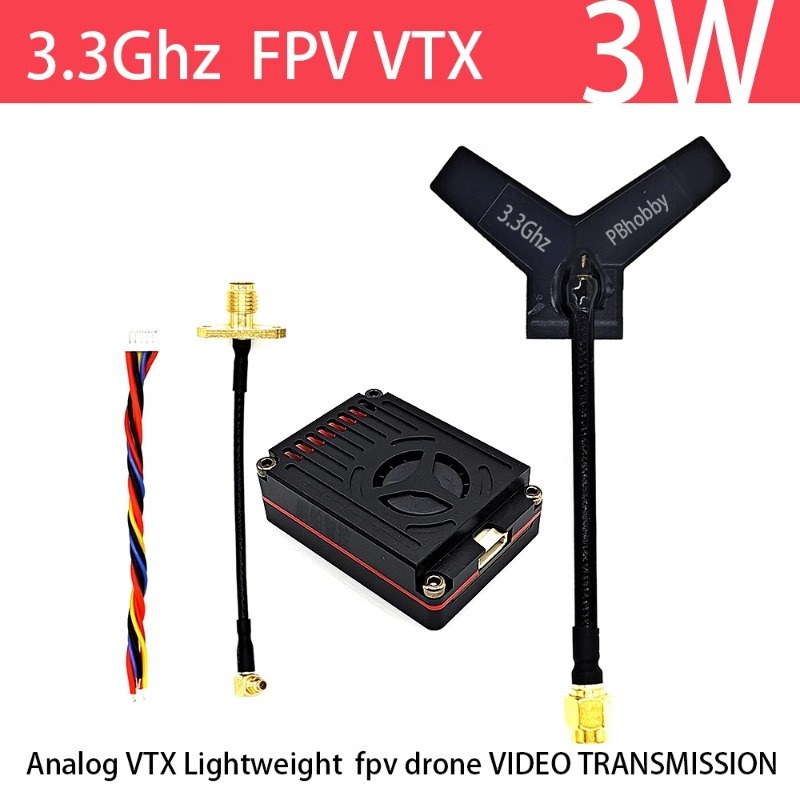 Fpv Drone Transmitter - 3.3GHz FPV VTX/VRX 3W Analog Video