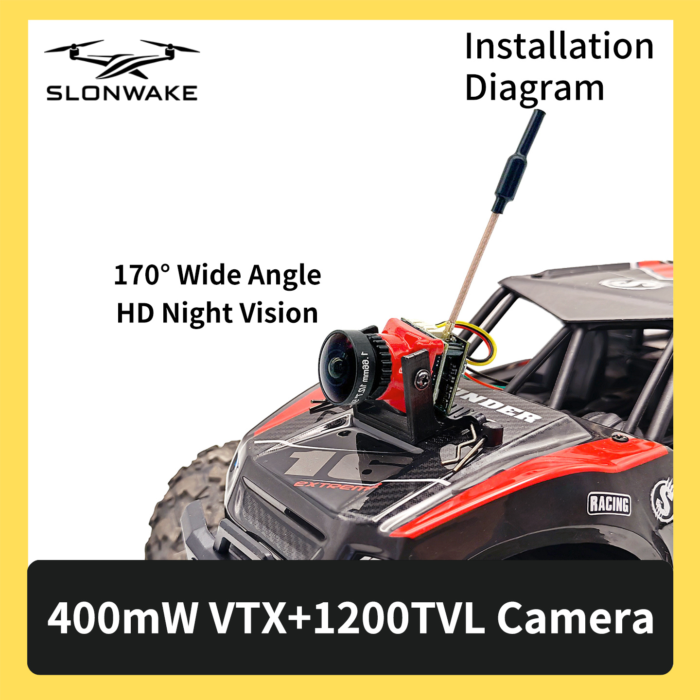 SLONWAKE 5.8G 48CH FPV 400mw V - đánh giá và giá Fpv Drone Transmitter